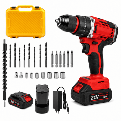 CORDLESS IMPACT DRILL GLOBAL GPG-BTD-44 – 21V BRUSHLESS HAMMER DRILL MACHINE