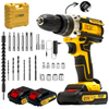 XLNT 21V Cordless Impact Drill Set | Brushless Motor | 220NM | 25+1 Torque | 2 Batteries 4000mAh- XTCIDK97