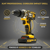 XLNT 21V Cordless Impact Drill Set | Brushless Motor | 220NM | 25+1 Torque | 2 Batteries 4000mAh- XTCIDK97