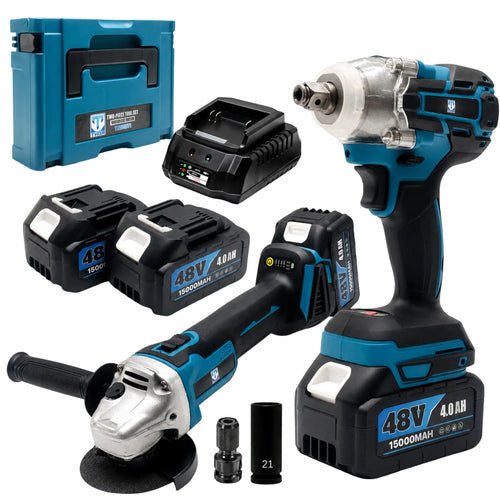 THOR 48V Brushless Cordless Combo Kit | Impact Wrench + Angle Grinder | TH2COM71